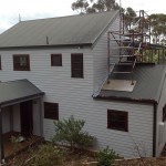 Residential repaint requiring scaffold construction